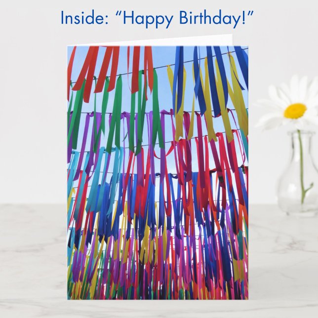 Colorful Ribbons Modern Happy Birthday Card (A simple colorful Happy Birthday card!)