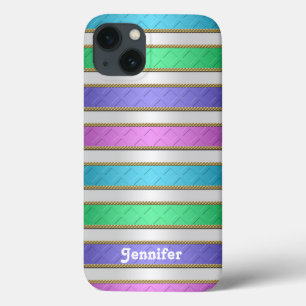 Colorful Ribbons Stripes Personalized Art iPhone 13 Case
