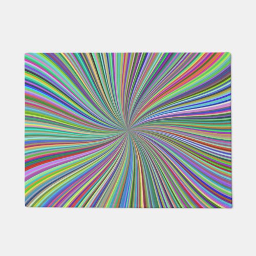 Colorful Ribbons Swirling Spiral Optical Art Doormat