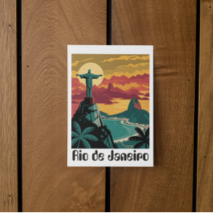 Colorful Rio de Janeiro Brazil Travel Art Postcard