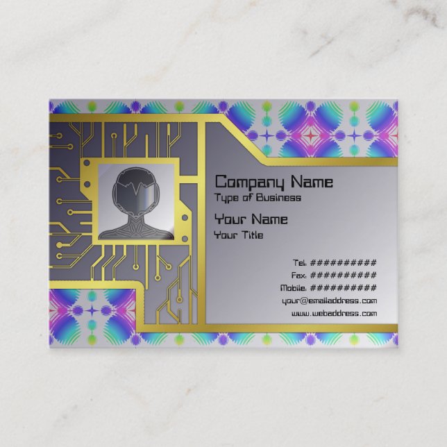 Colorful Ripples Small Transparent Business Card (Front)
