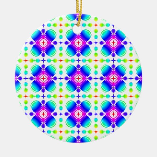 Colorful Ripples Small Transparent Ceramic Ornament