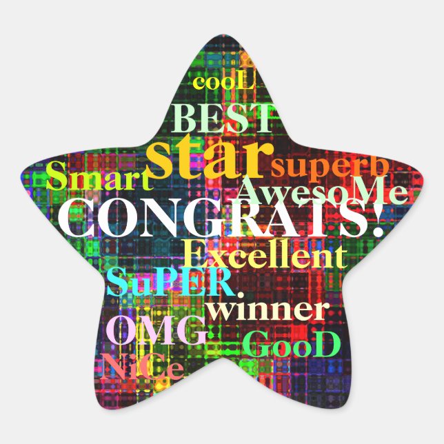 Colorful Ripples Star Sticker (Front)