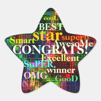 Colorful Ripples Star Sticker