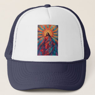 Colorful Risen Jesus Christian Trucker Hat