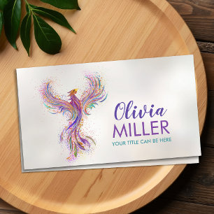 Colorful Rising Phoenix Bird  Business Card