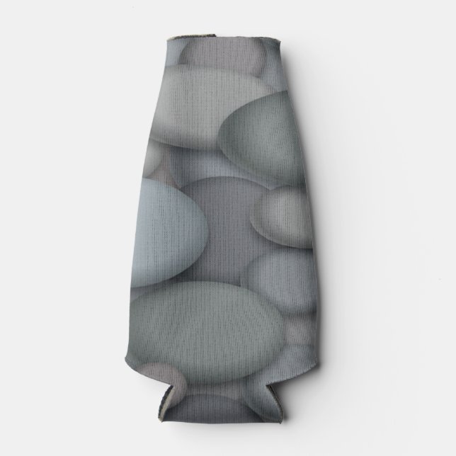 Colorful River Rock Pebbles Art Bottle Cooler (Front)