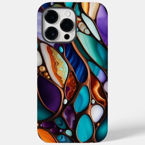 Colorful River Rock Pebbles_Stained Glass Look Case_Mate iPhone 14 Pro Max Case