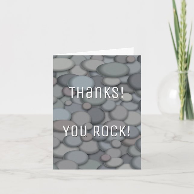 Colorful River Rock Thank You Card (Front)
