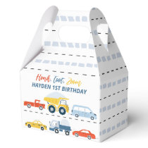 Colorful Road and Vehicle Transport Birthday Favor Boxes