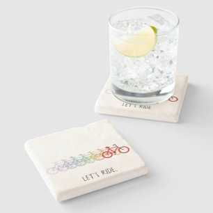 Colorful Road Bikes Let's Ride Stone Coaster