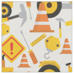 Colorful Road Construction Yellow Orange Child's Fabric