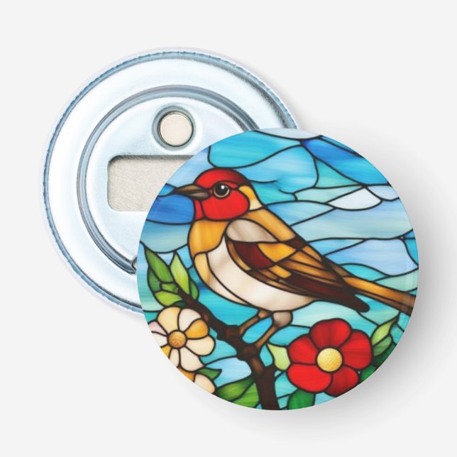 Colorful Robin Bottle Opener (Front)