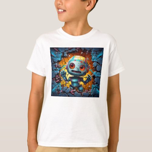 Colorful Robot Bust Out T_Shirt