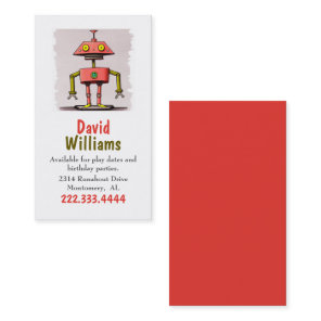 Colorful Robot Children Calling Card