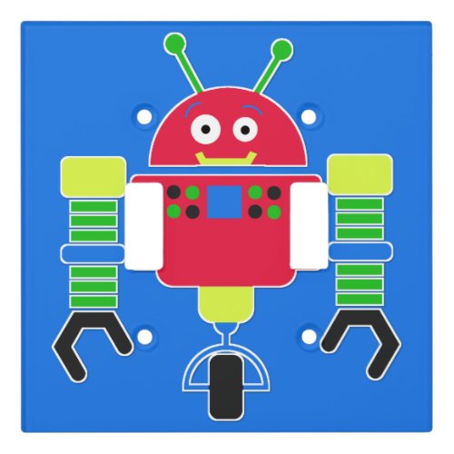 Colorful Robot Light Switch Plate