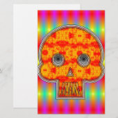 Colorful Robot Skull On Rainbow Background (Front/Back)