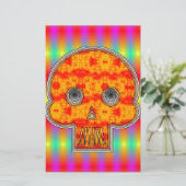 Colorful Robot Skull On Rainbow Background (Standing Front)
