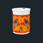 Colorful Robot Skull On Rainbow Background Beverage Pitcher<br><div class="desc">A sci-fi inspired robot skull. All digital image. Original drawing.</div>