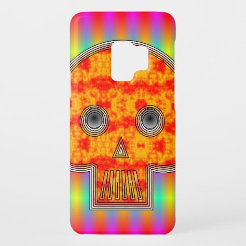 Colorful Robot Skull On Rainbow Background Case_Mate Samsung Galaxy S9 Case