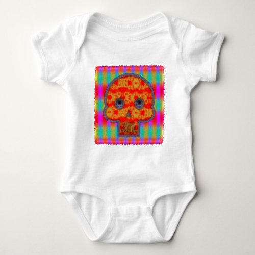 Colorful Robot Skull Painting Baby Bodysuit