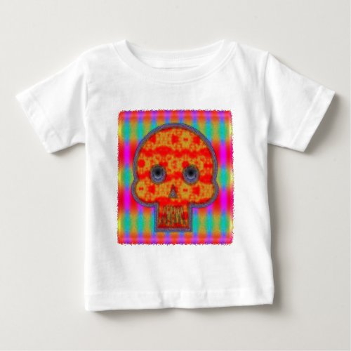 Colorful Robot Skull Painting Baby T_Shirt