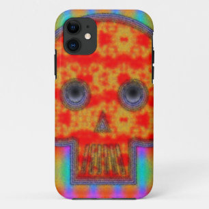 Colorful Robot Skull Painting iPhone 11 Case