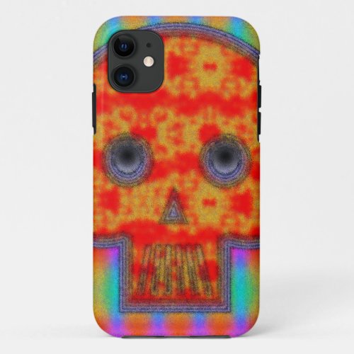 Colorful Robot Skull Painting iPhone 11 Case