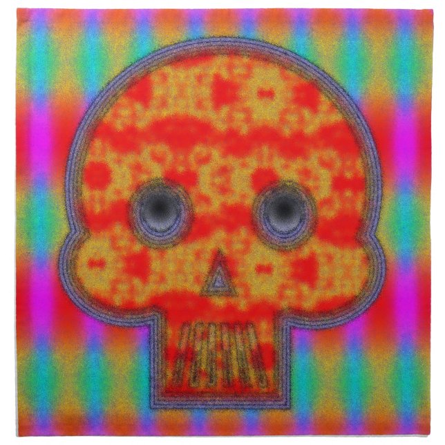 Colorful Robot Skull Painting Cloth Napkin (Front)