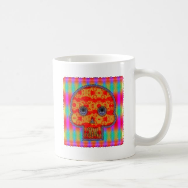 Colorful Robot Skull Painting Coffee Mug (Right)