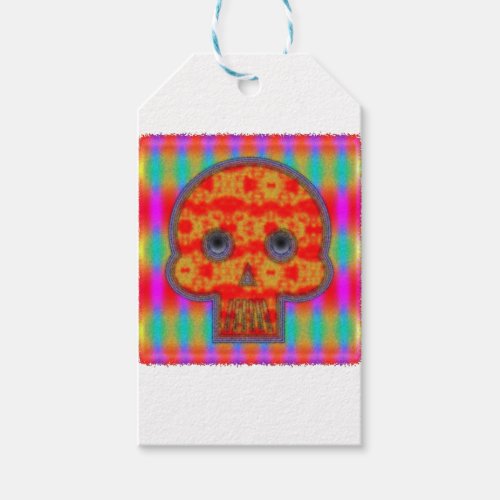Colorful Robot Skull Painting Gift Tags