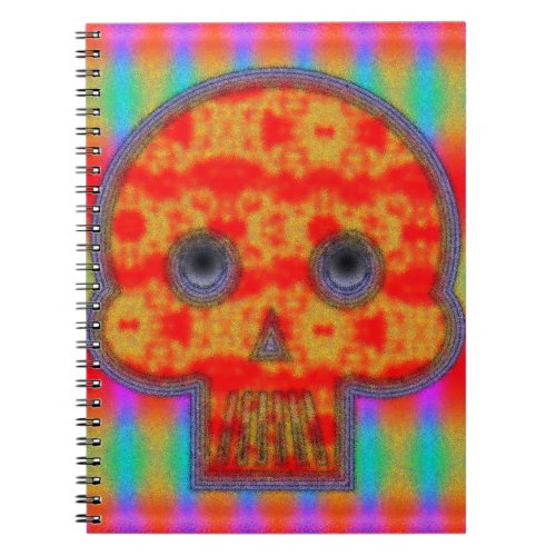 Colorful Robot Skull Painting Notebook
