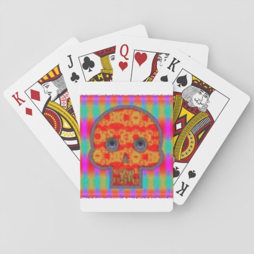 Colorful Robot Skull Painting Playing Cards