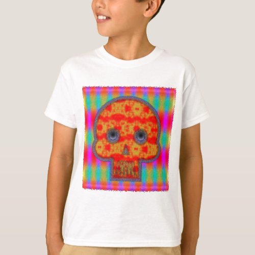 Colorful Robot Skull Painting T_Shirt