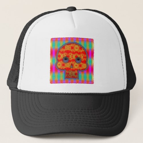 Colorful Robot Skull Painting Trucker Hat