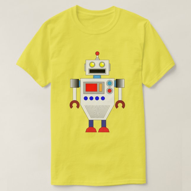 COLORFUL ROBOT TOY: MODERN GRAPHIC ILLUSTRATION T-Shirt (Design Front)