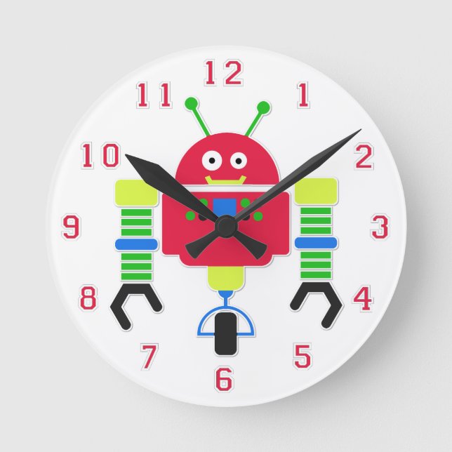 Colorful Robot Wall Clock (Front)