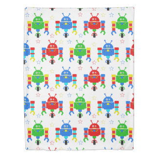 Colorful Robots Kids Duvet Cover