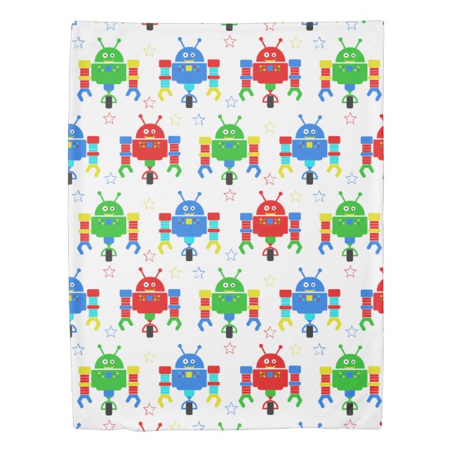Colorful Robots Kids Duvet Cover (Front)