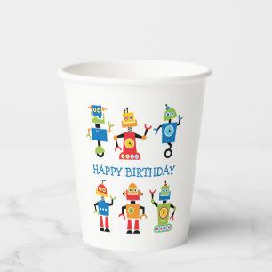 Colorful Robots Party Decorations Paper Cup