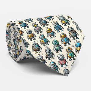 Colorful Robots STEM Neck Tie