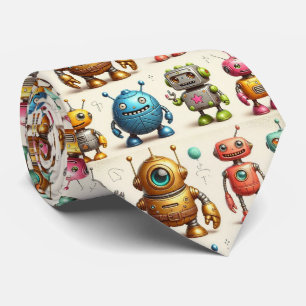 Colorful Robots STEM Neck Tie