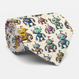 Colorful Robots STEM Neck Tie