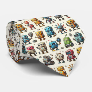 Colorful Robots STEM Neck Tie