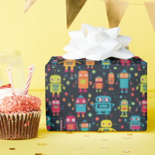 Colorful Robots  Wrapping Paper