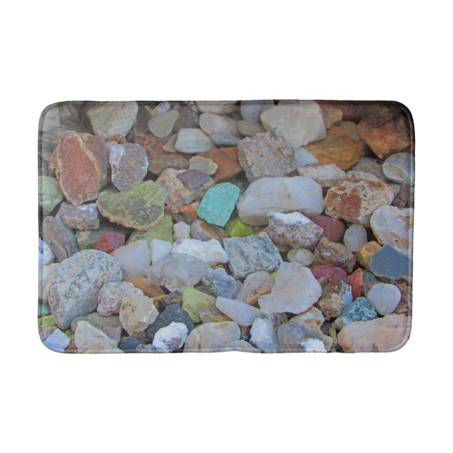 Colorful Rock and Gem Collection Photograph Bath Mat (Front)