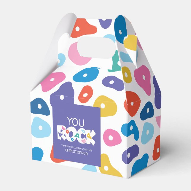 Colorful Rock Climbing Foot Holds Favor Boxes (Front Side)