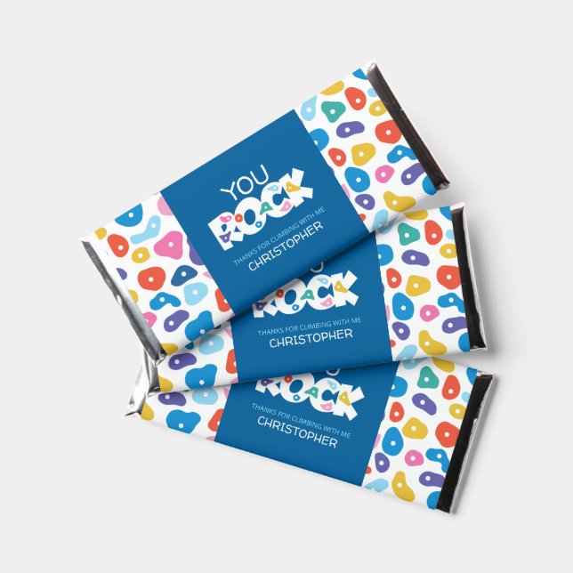 Colorful Rock Climbing  Hershey Bar Favors (Front)