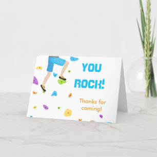 Colorful Rock Climbing Letterpress Thank You Card