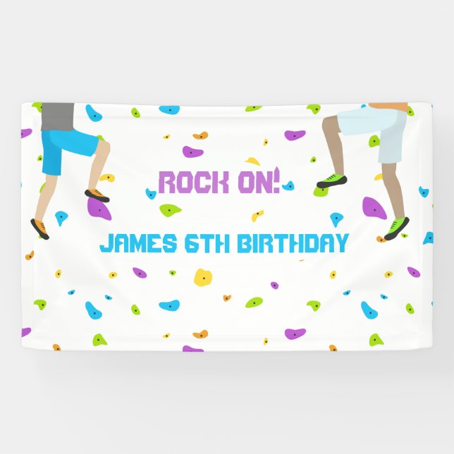 Colorful Rock Climbing Party   Banner (Horizontal)